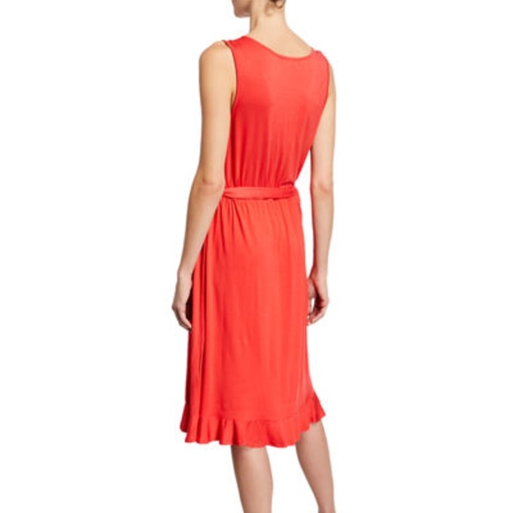 Neiman Marcus Ruffled Tie Waist Wrap Dress - Picture 2 of 2